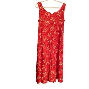 Vintage April Cornell Women's Sleeveless
Chicken Print Maxi Dress Size Médium.